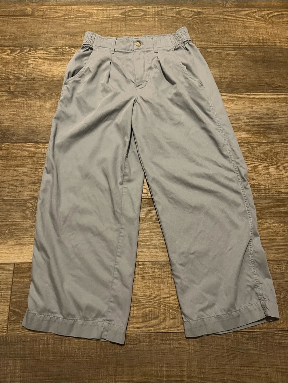 Madewell Dusty Blue Lightweight Harlow Wide-Leg Trouser Pants Viscose